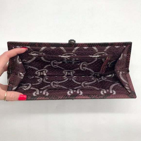 Kotur Pink And Black Snakeskin Clutch - Picture 10 of 10